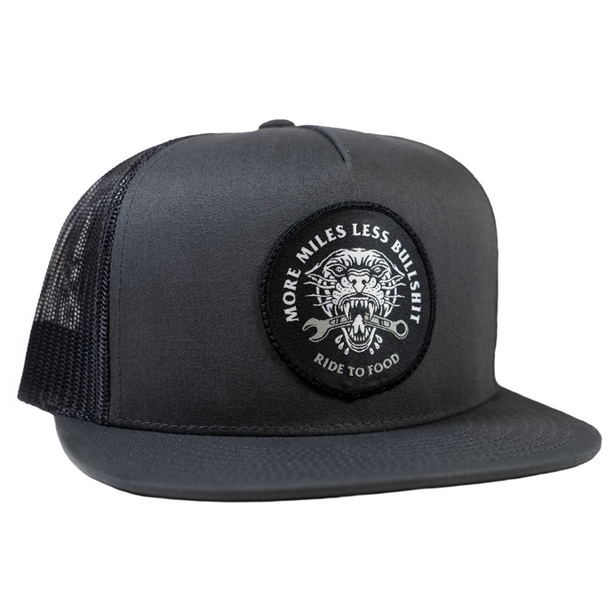 More Miles Less Bullsh*t Hat - Charcoal/Black